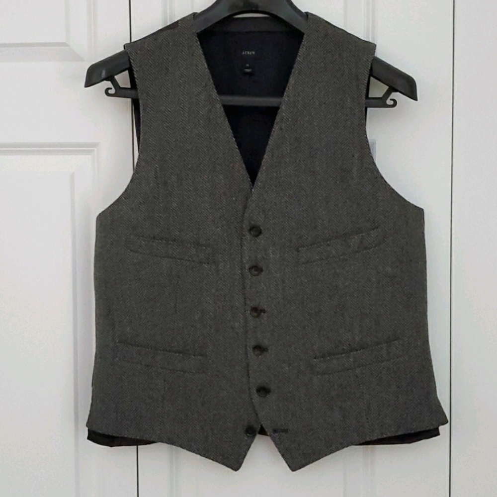 J Crew Herringbone wool vest